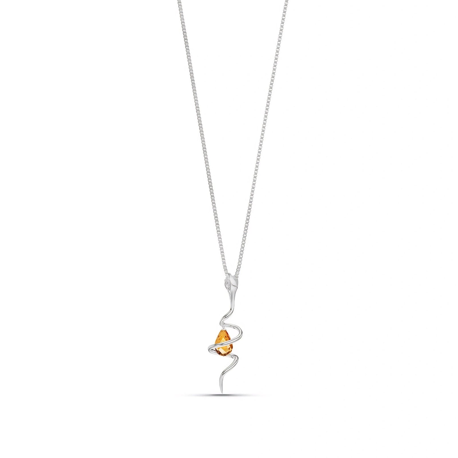 White Gold Pendant Necklace Citrine 10K — Argentina