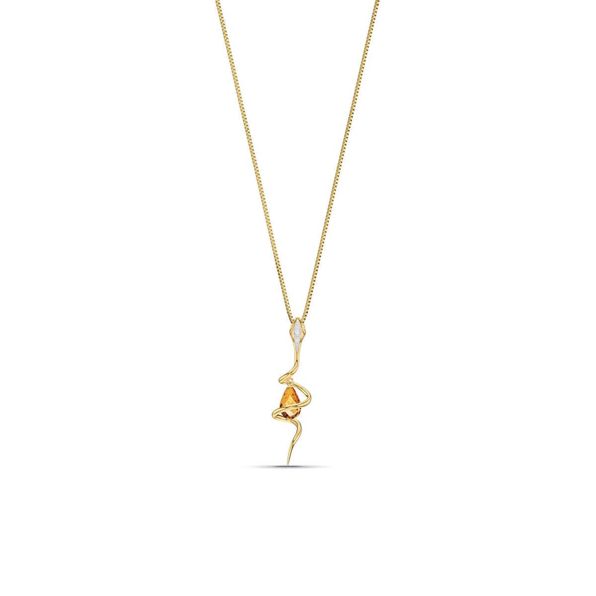 Yellow Gold Pendant Necklace Citrine 10K — Argentina