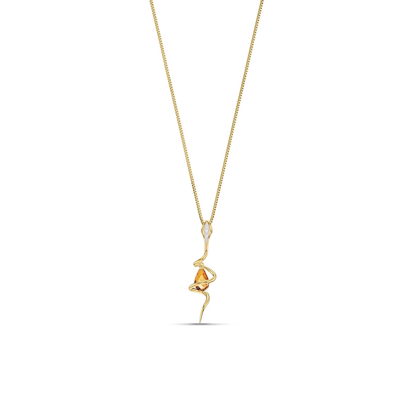 Yellow Gold Pendant Necklace Citrine 10K — Argentina