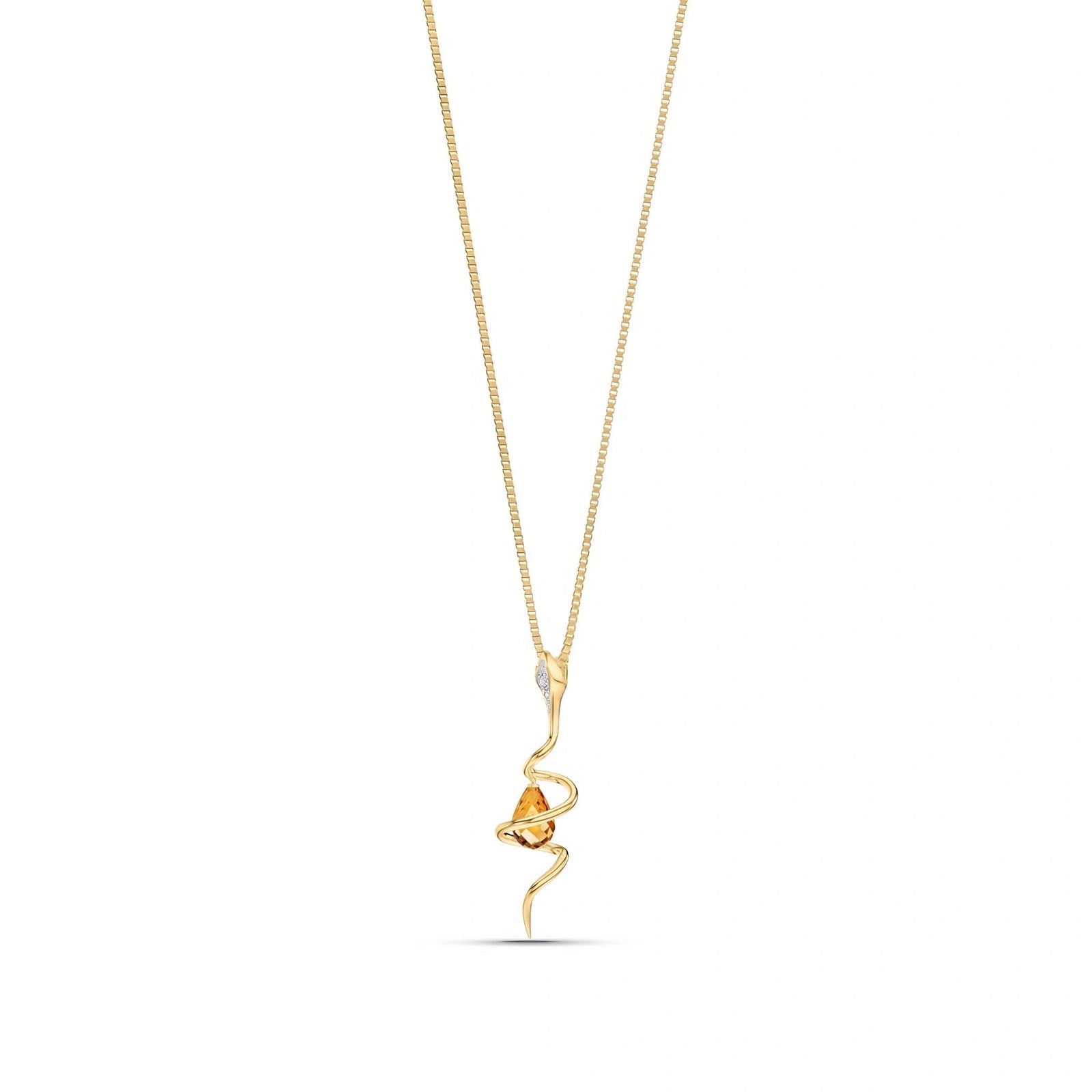 Yellow Gold Pendant Necklace Citrine 10K — Argentina
