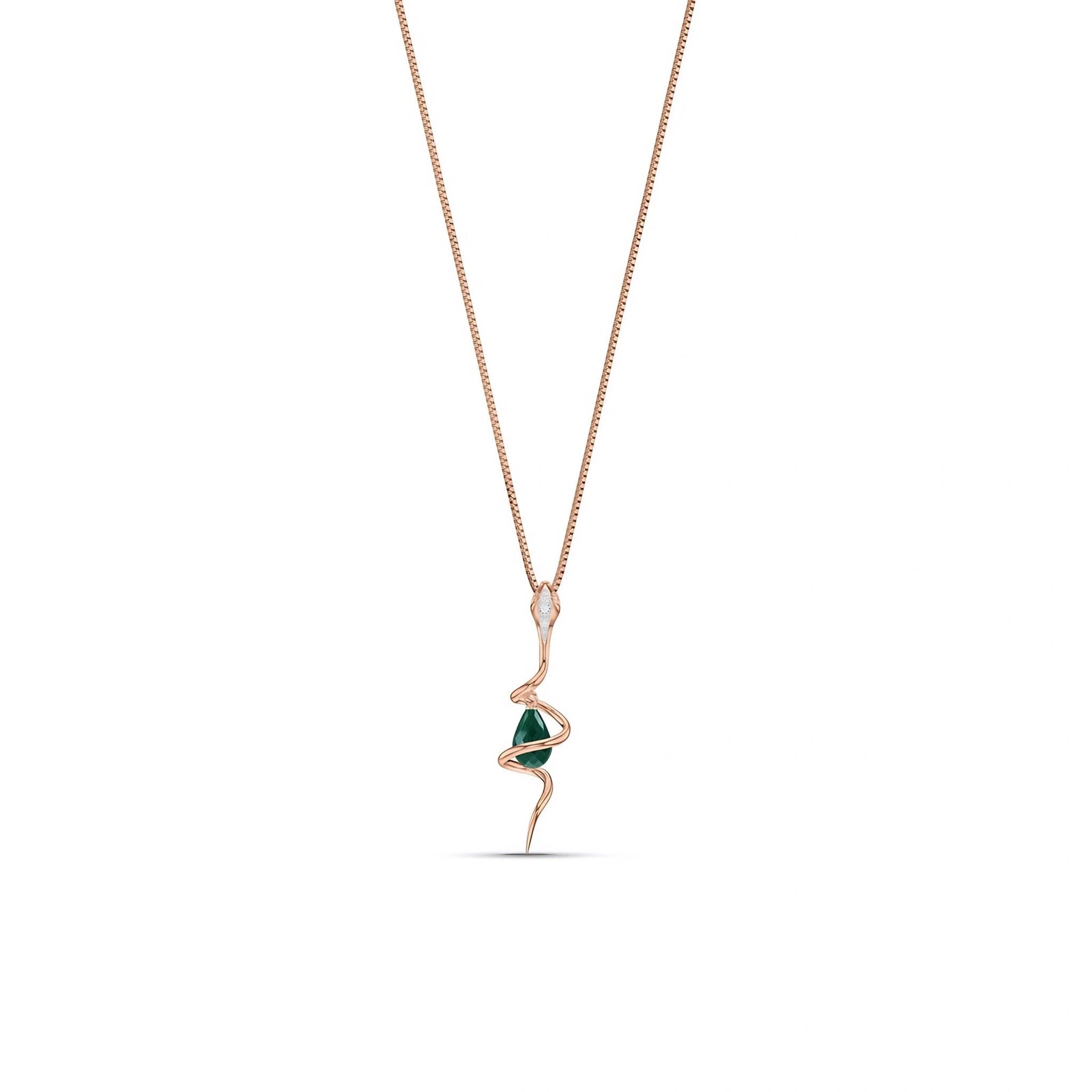 Rose Gold Pendant Necklace Garnet 10K — Argentina