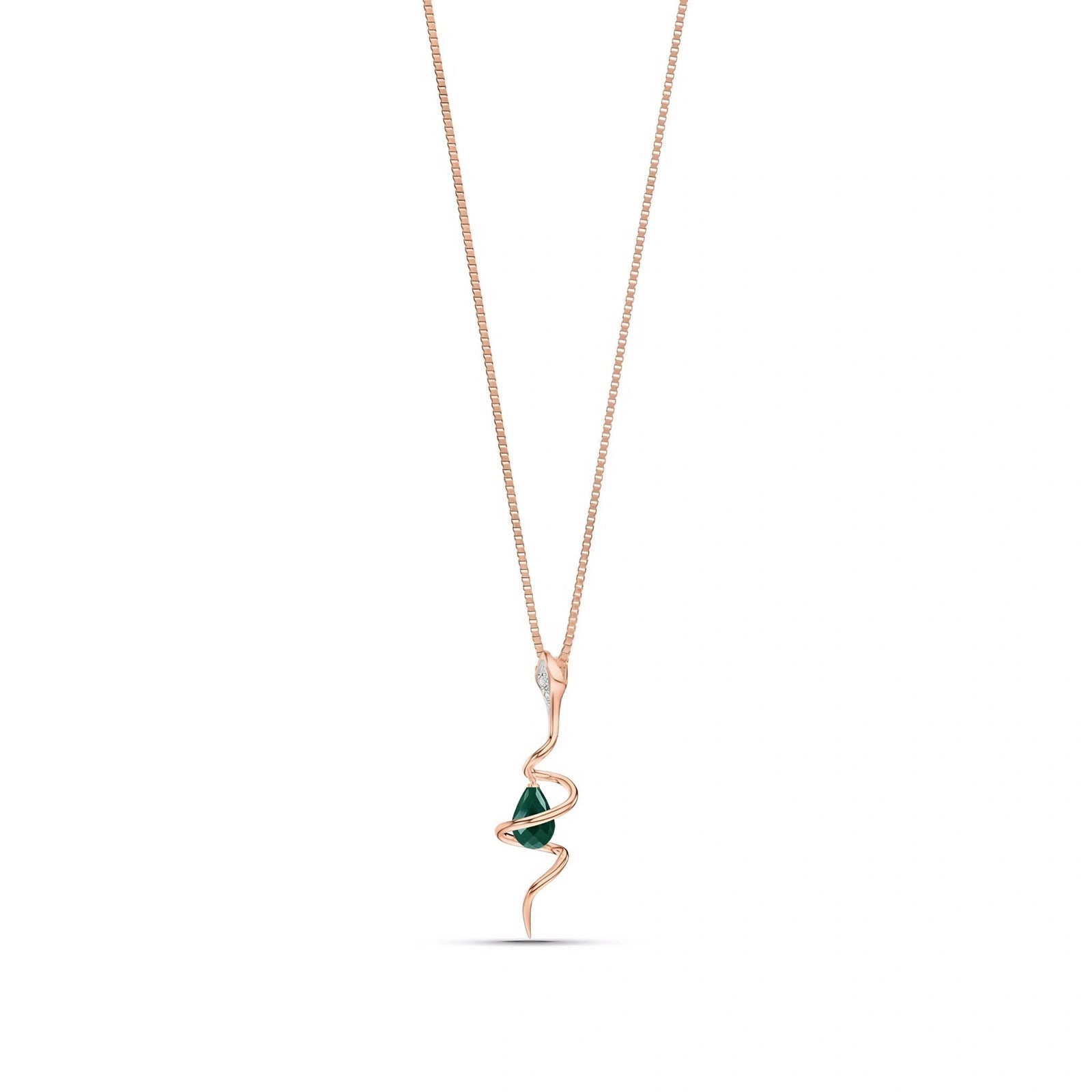 Rose Gold Pendant Necklace Garnet 10K — Argentina