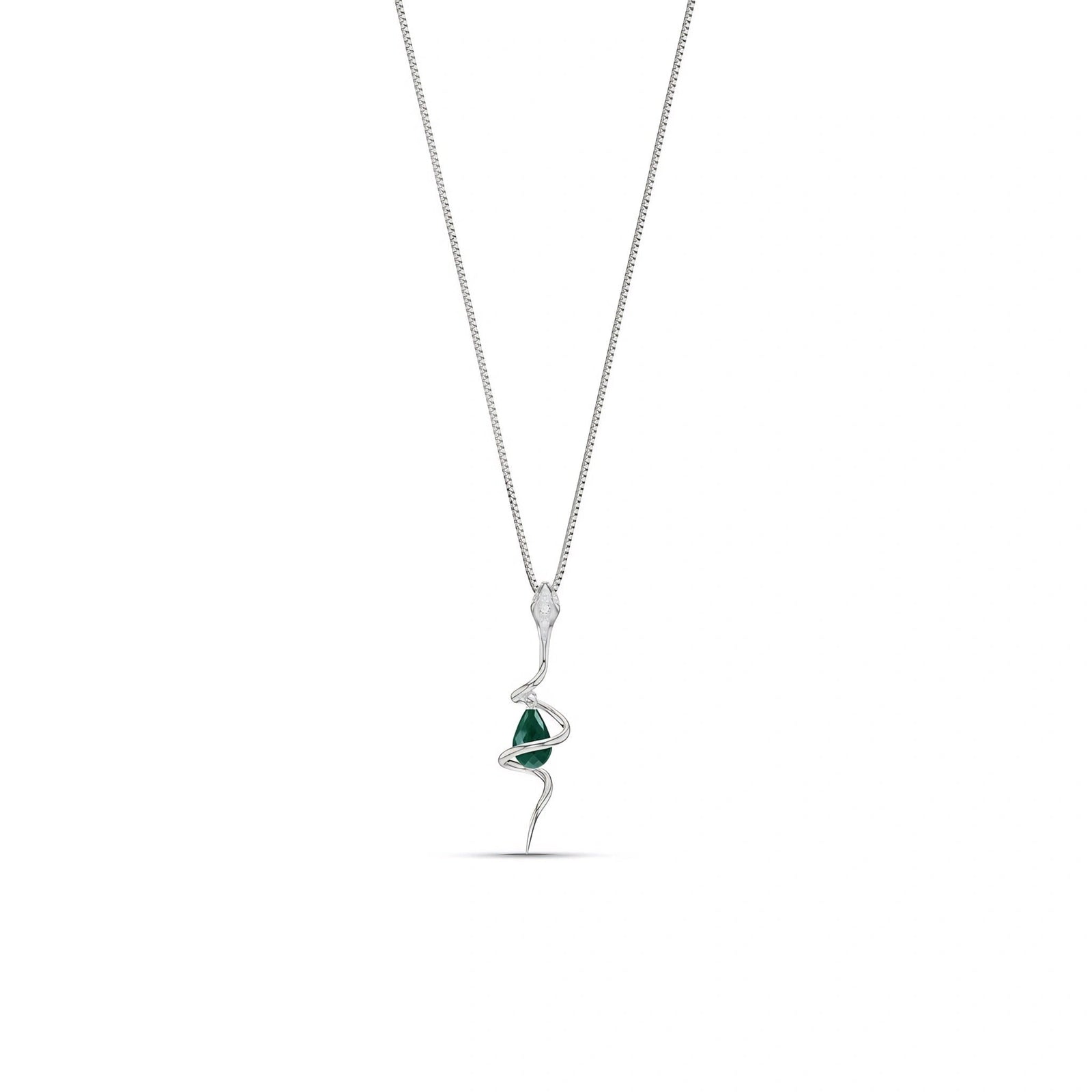 White Gold Pendant Necklace Garnet 10K — Argentina