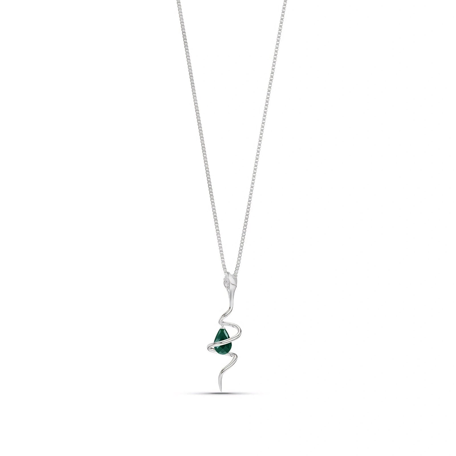 White Gold Pendant Necklace Garnet 10K — Argentina