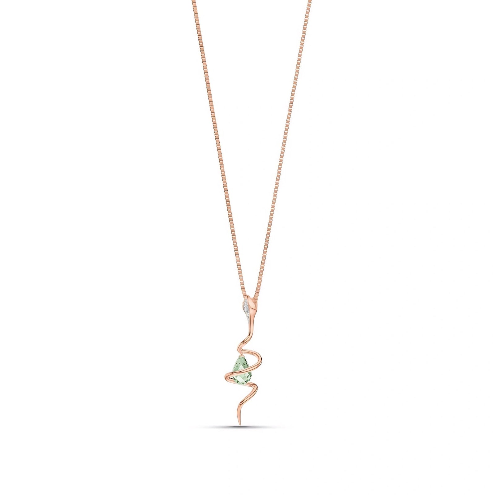 Rose Gold Pendant Necklace Green Amethyst 10K — Argentina