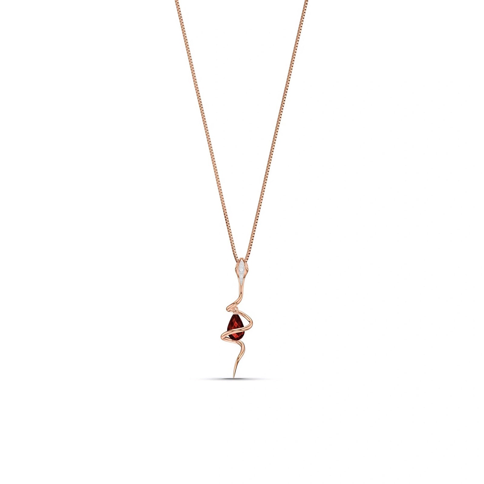 Rose Gold Pendant Necklace Pink Topaz 10K — Argentina