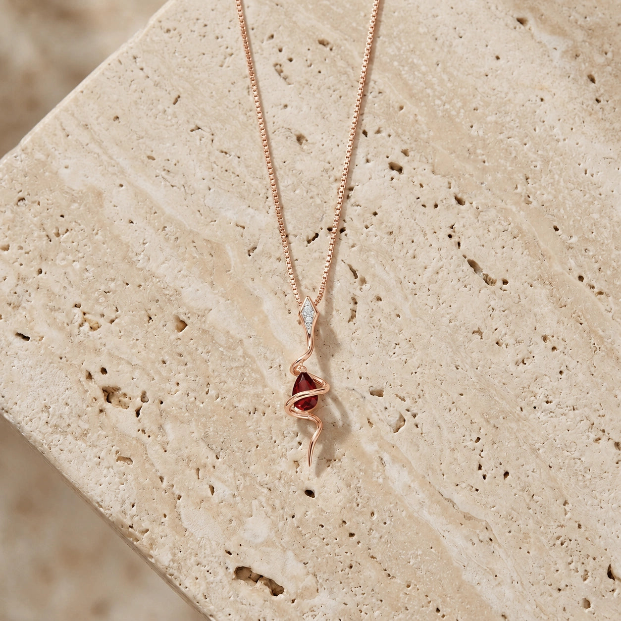 Rose Gold Pendant Necklace Pink Topaz 10K — Argentina