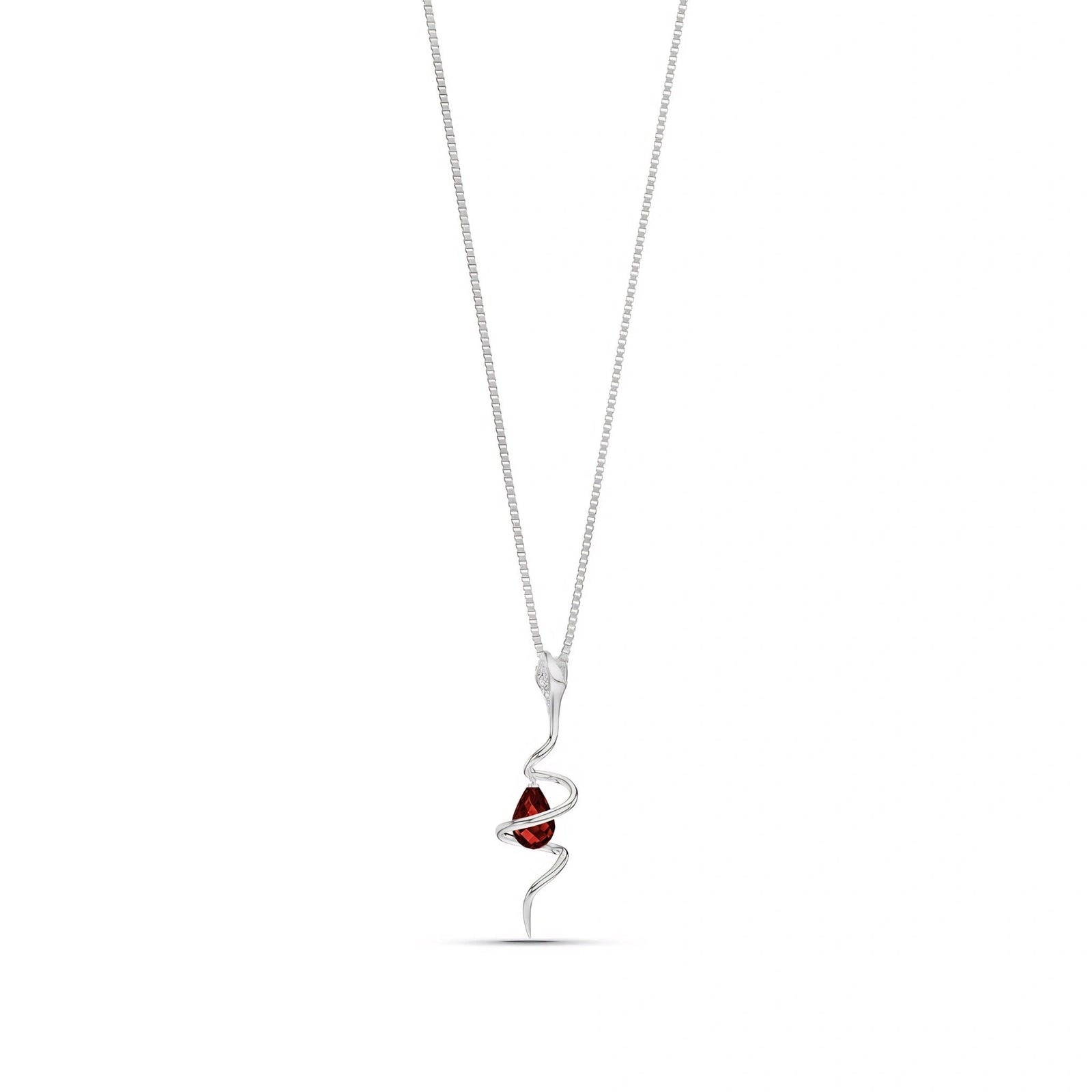 White Gold Pendant Necklace Pink Topaz 10K — Argentina
