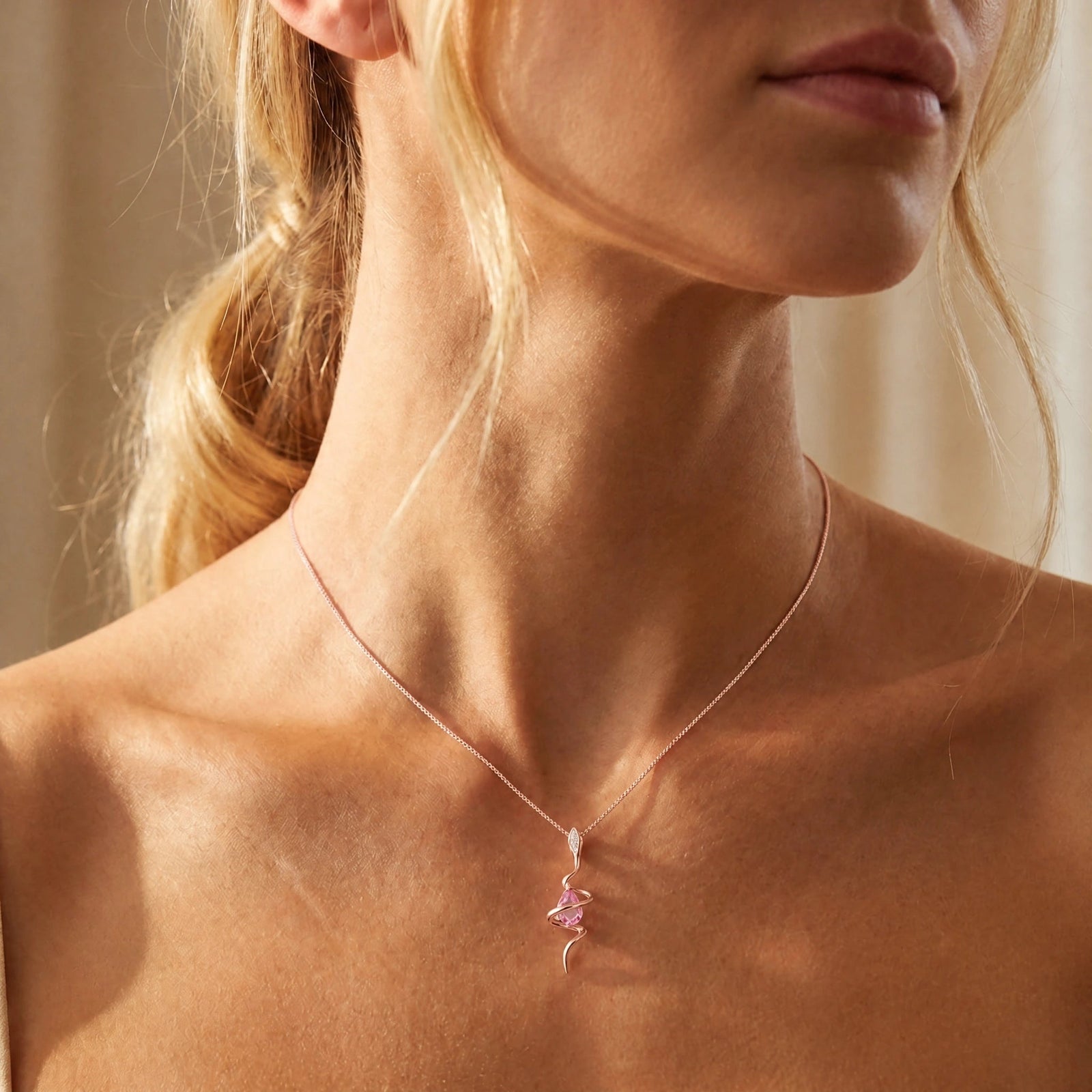 Rose Gold Pendant Necklace Ruby 10K — Argentina