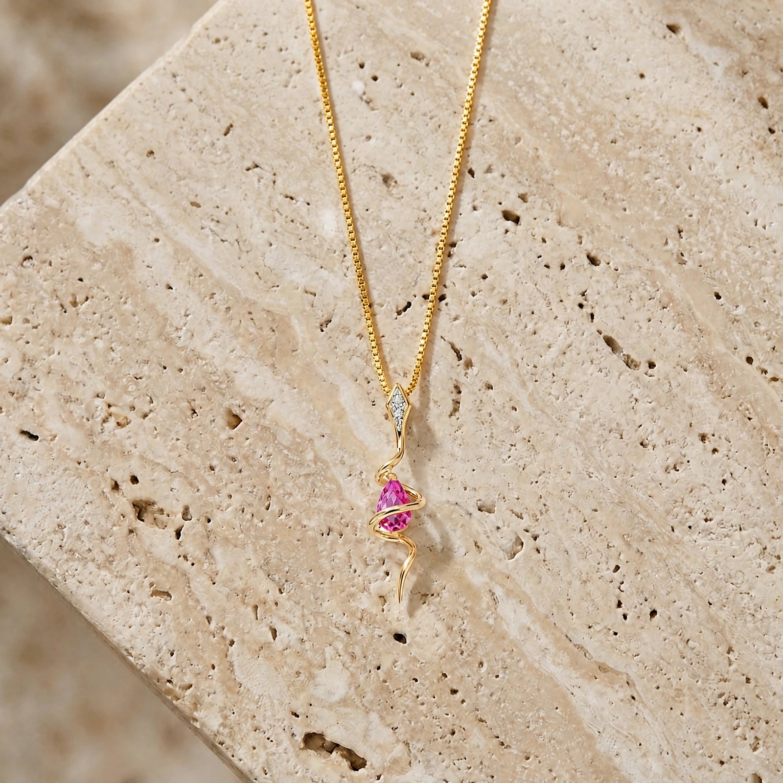 Yellow Gold Pendant Necklace Ruby 10K — Argentina