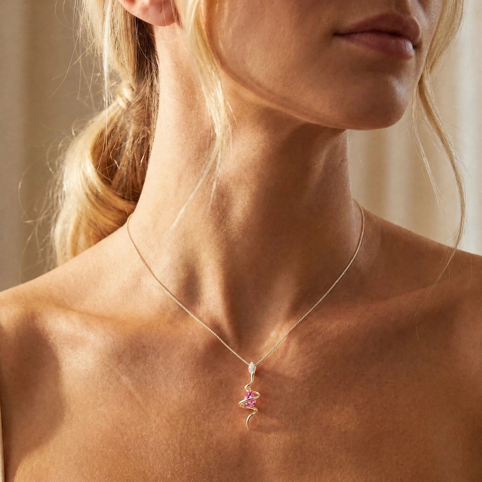 Yellow Gold Pendant Necklace Ruby 10K — Argentina