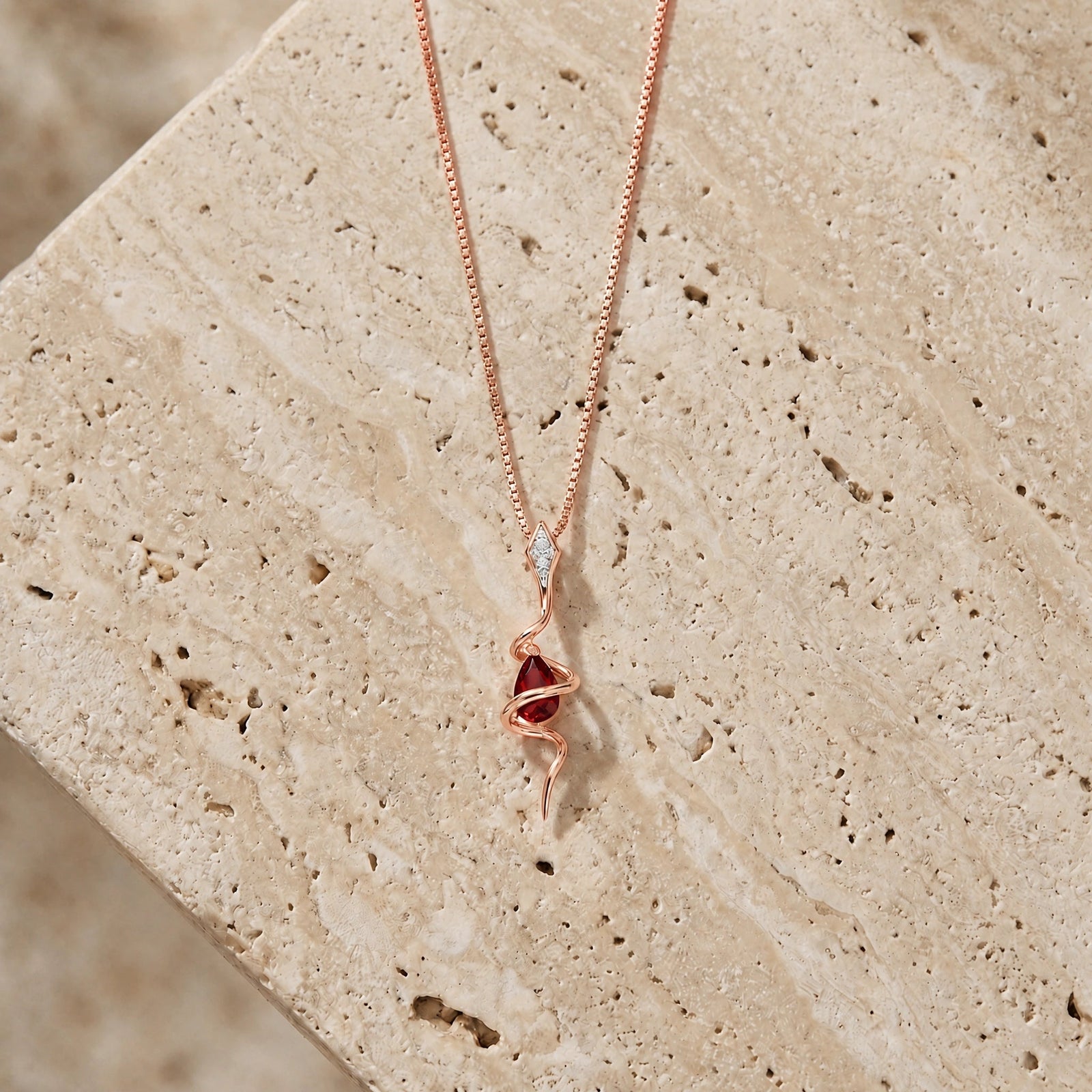 Rose Gold Pendant Necklace Sapphire 10K — Argentina
