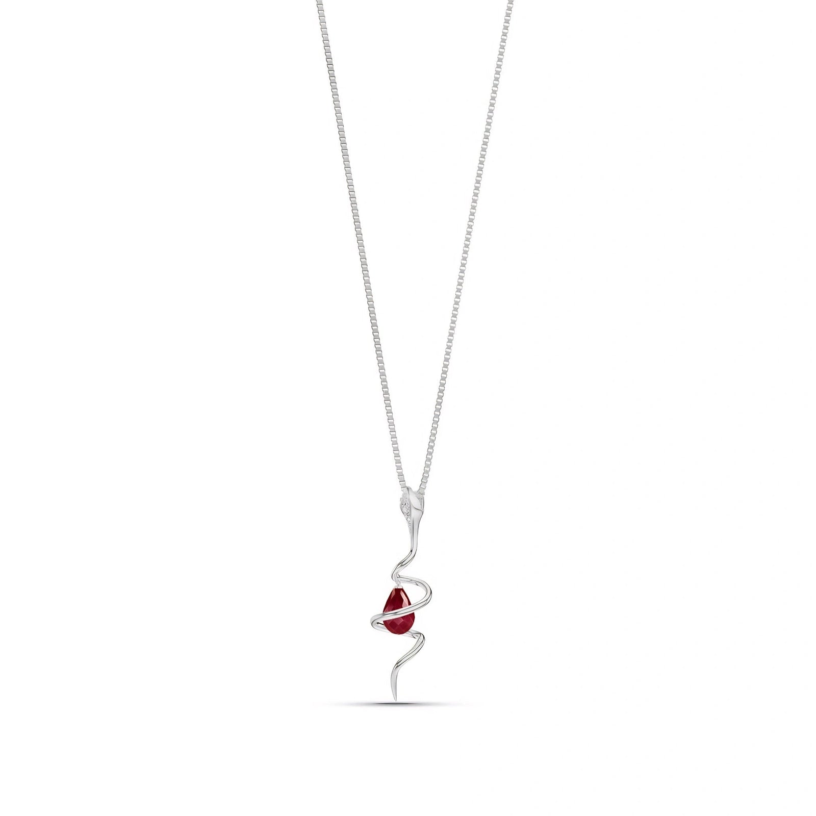 White Gold Pendant Necklace Sapphire 10K — Argentina