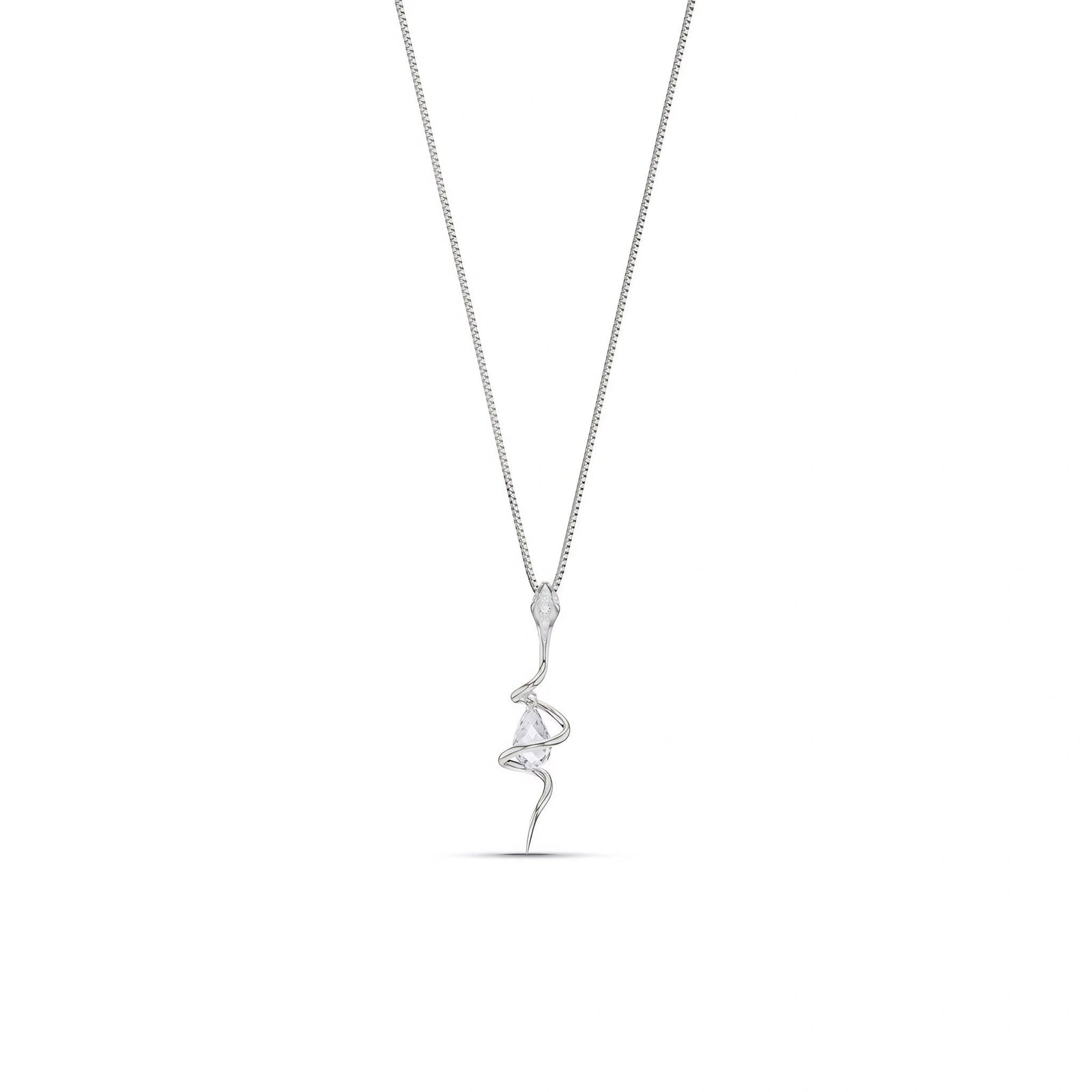 White Gold Pendant Necklace White Topaz 10K — Argentina