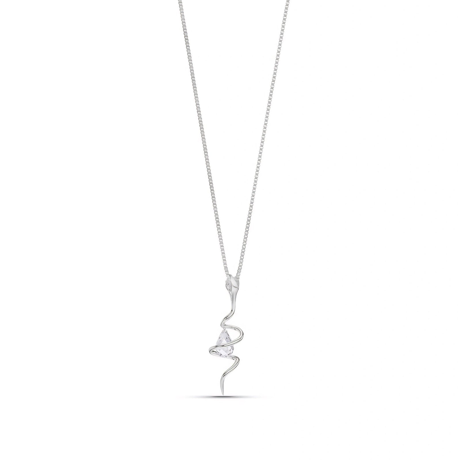 White Gold Pendant Necklace White Topaz 10K — Argentina