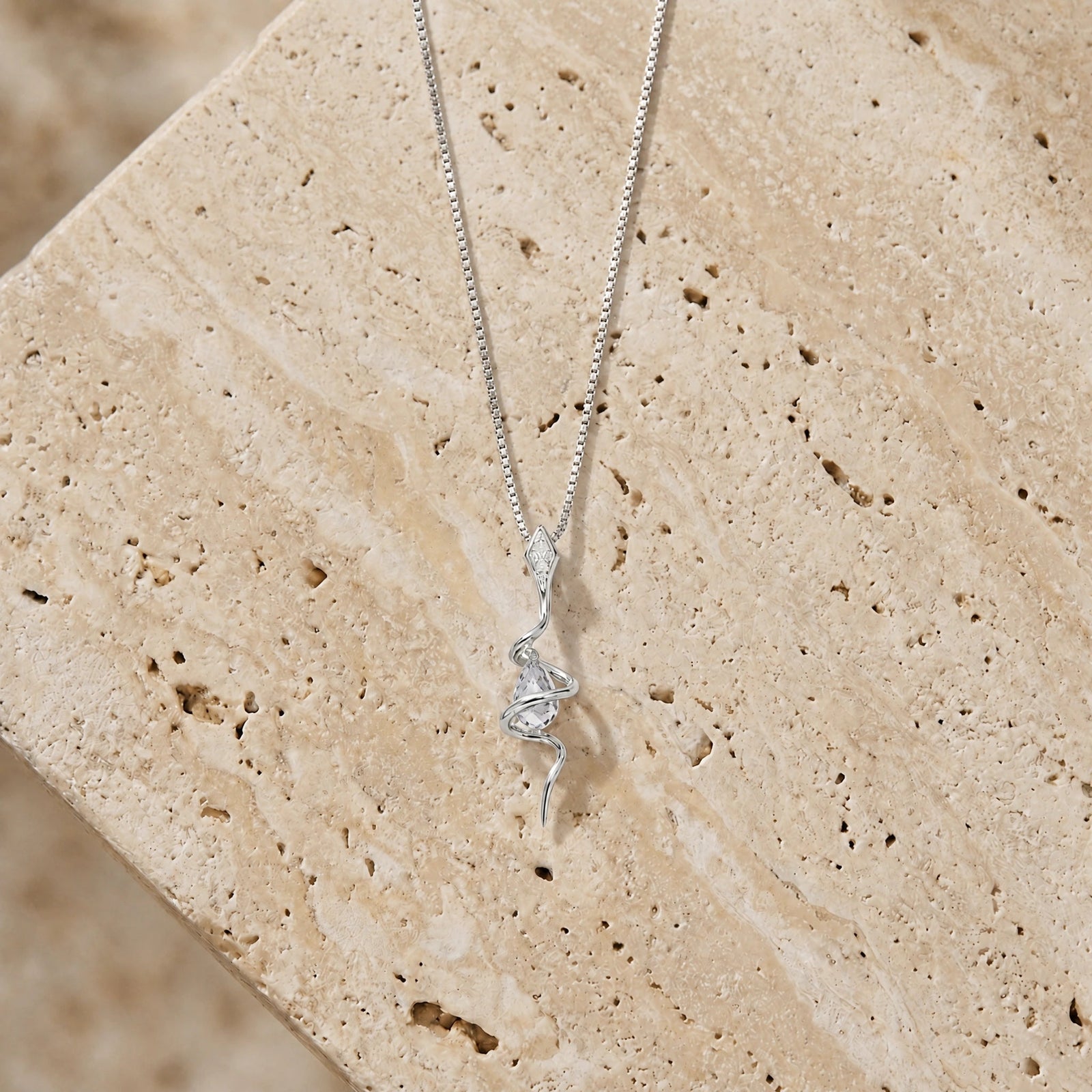 White Gold Pendant Necklace White Topaz 10K — Argentina