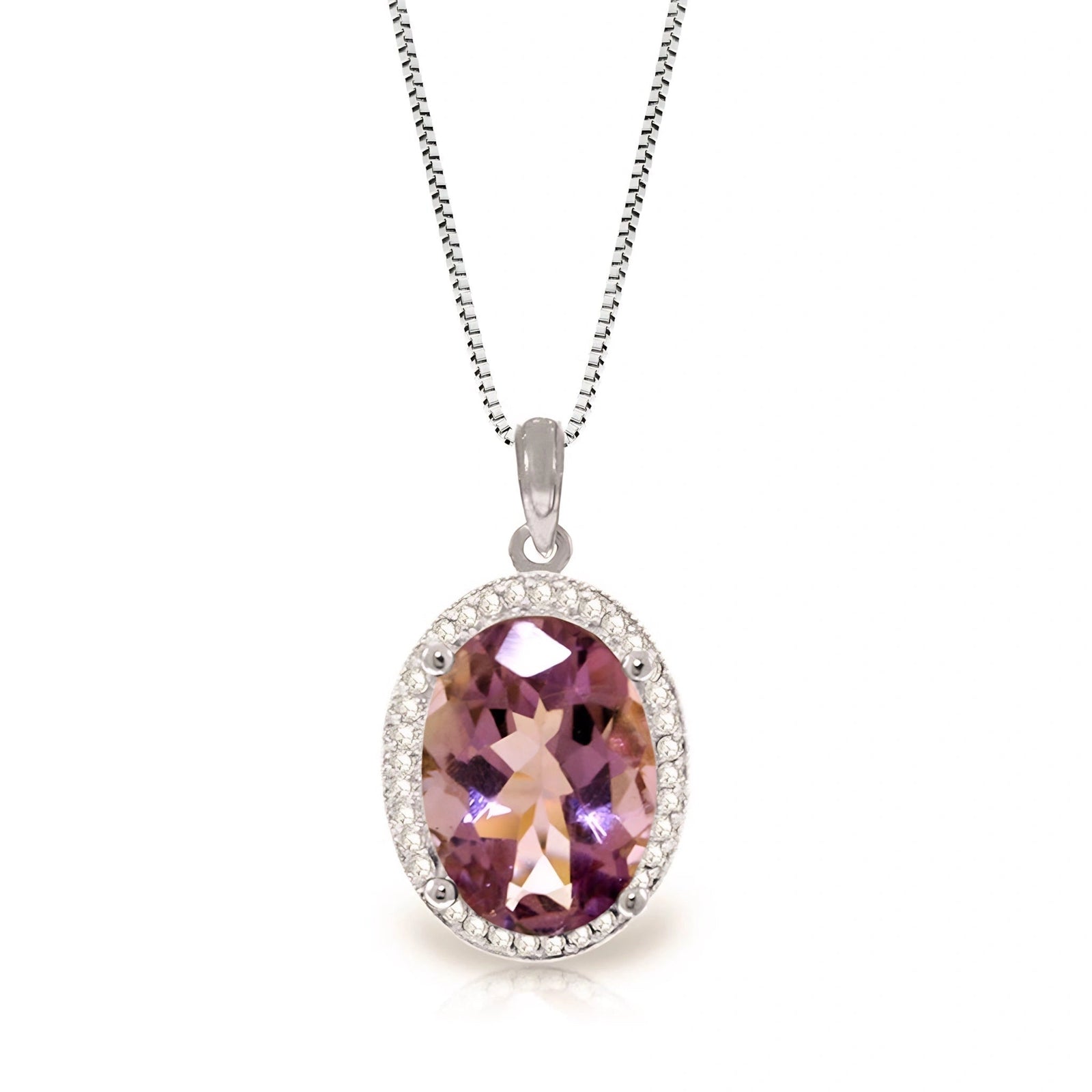 White Gold Pendant Necklace Amethyst 10K — Ersilia