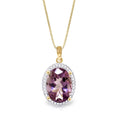Yellow Gold Pendant Necklace Amethyst 10K — Ersilia