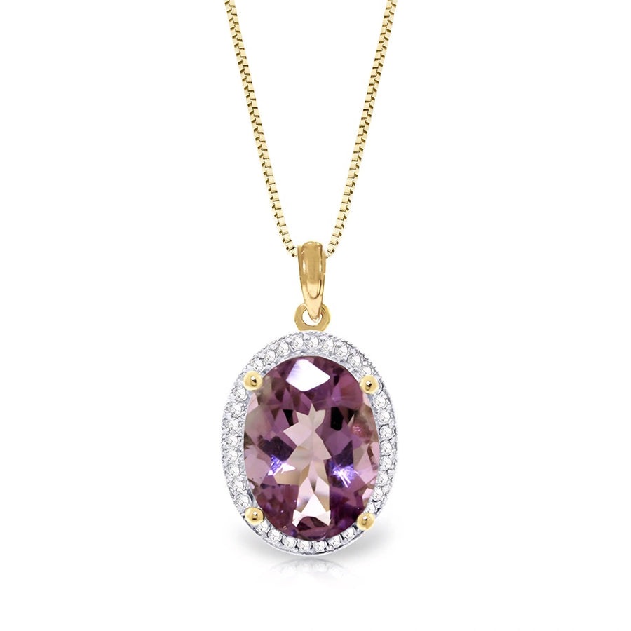 Yellow Gold Pendant Necklace Amethyst 10K — Ersilia