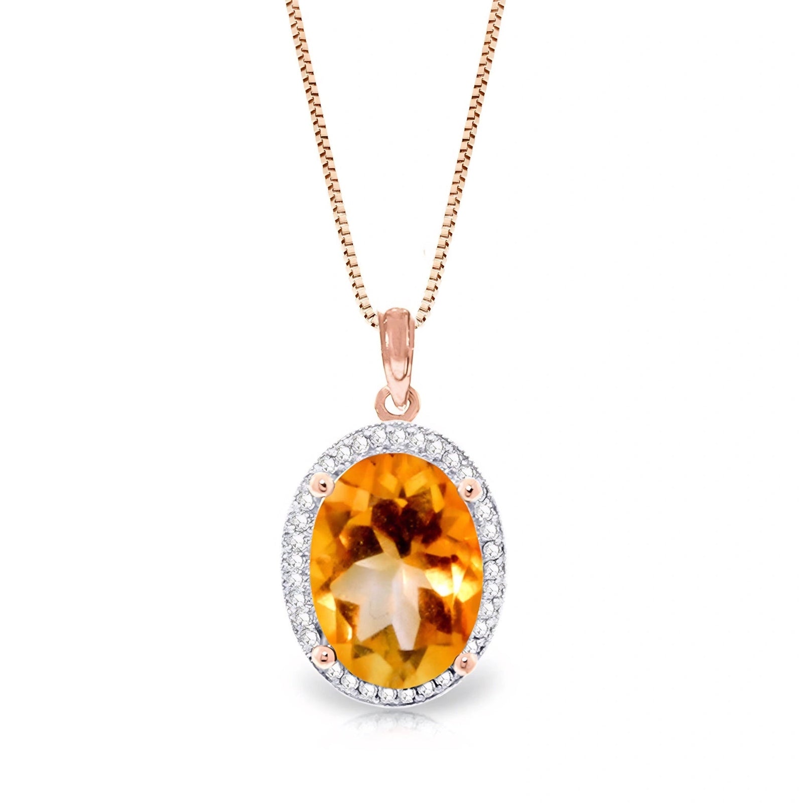 Rose Gold Pendant Necklace Citrine 10K — Ersilia