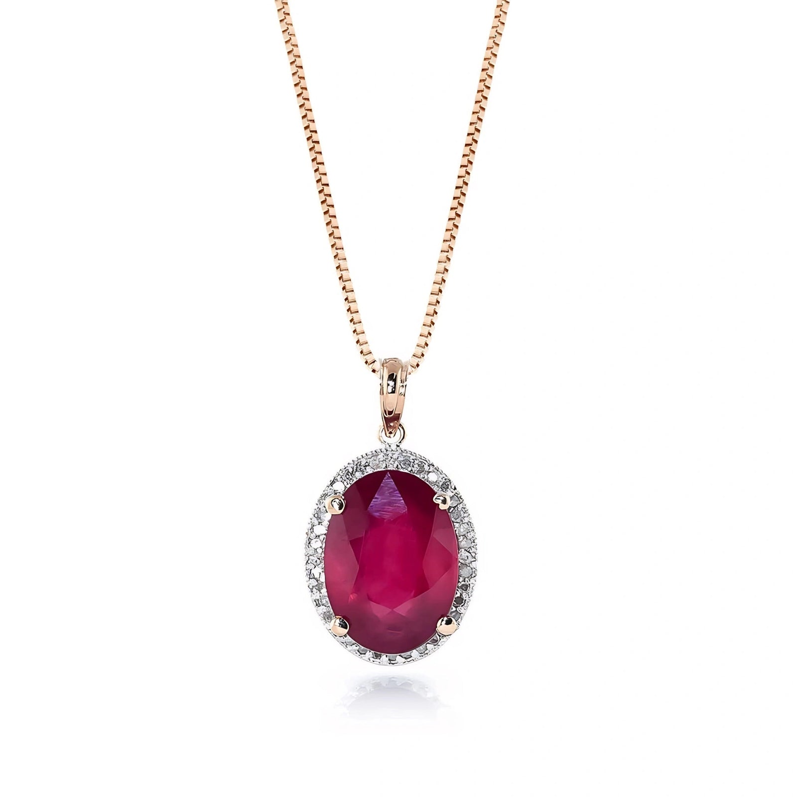 Rose Gold Pendant Necklace Ruby 10K — Ersilia