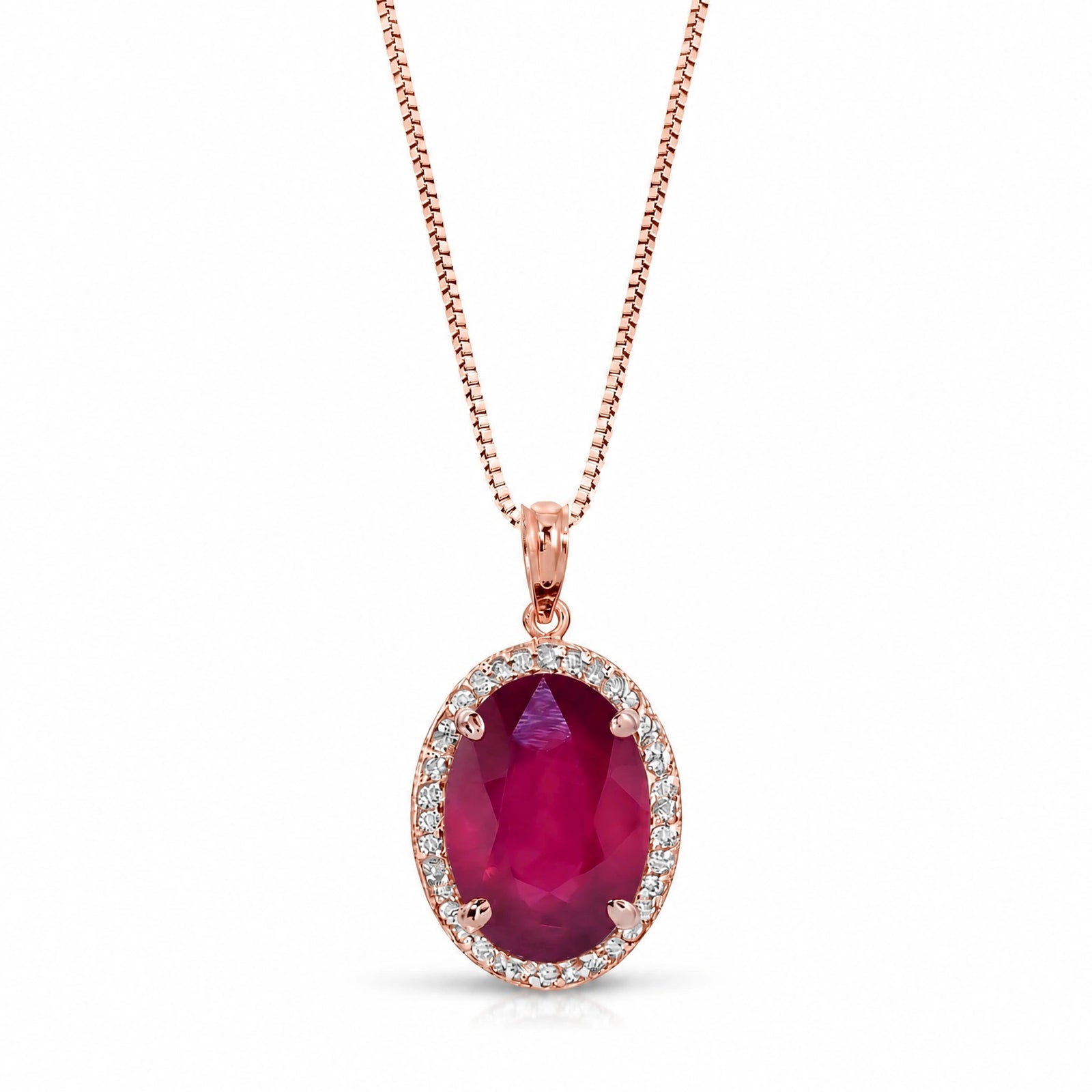 Rose Gold Pendant Necklace Ruby 10K — Ersilia