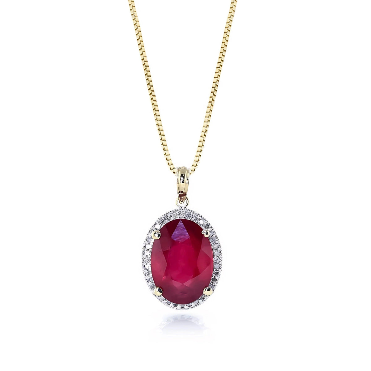 Yellow Gold Pendant Necklace Ruby 10K — Ersilia