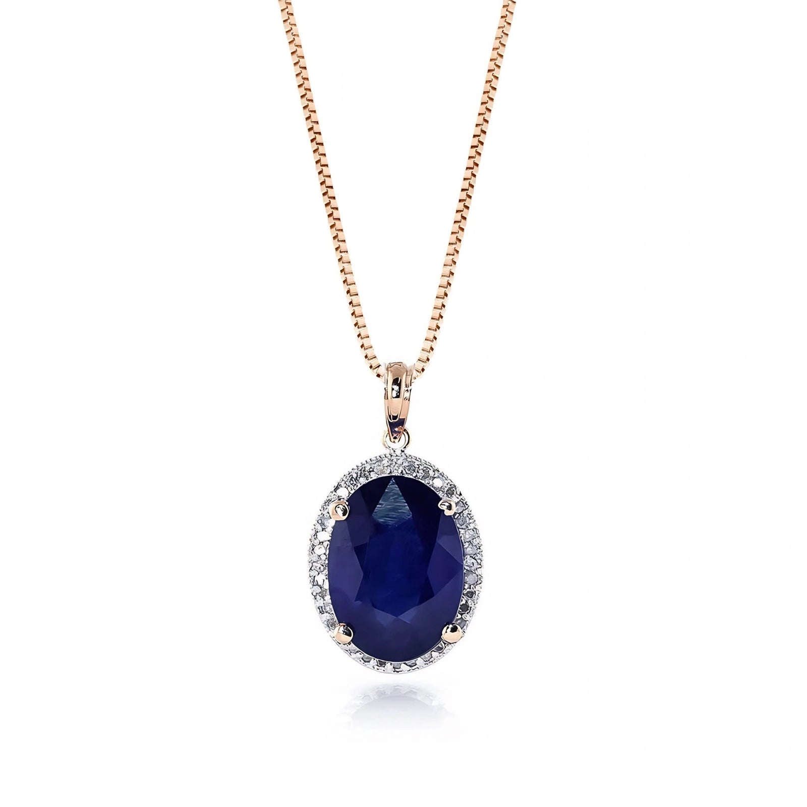 Rose Gold Pendant Necklace Sapphire 10K — Ersilia