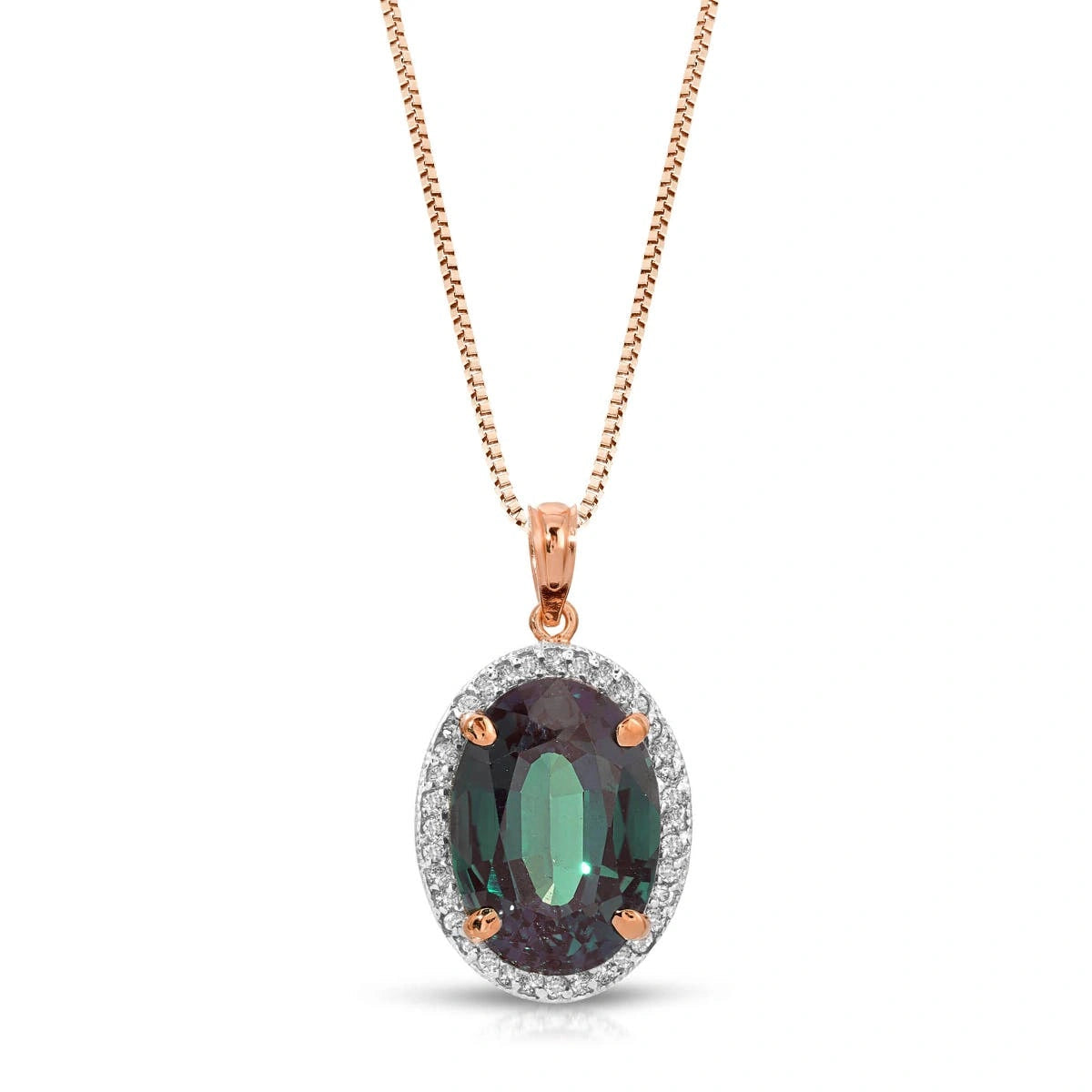 Rose Gold Pendant Necklace Alexandrite 10K — Ersilia