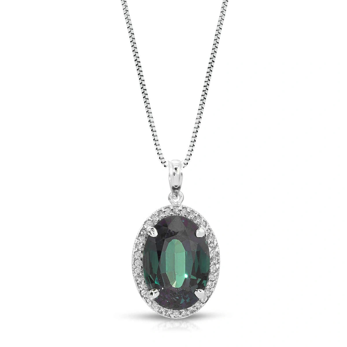 White Gold Pendant Necklace Alexandrite 10K — Ersilia