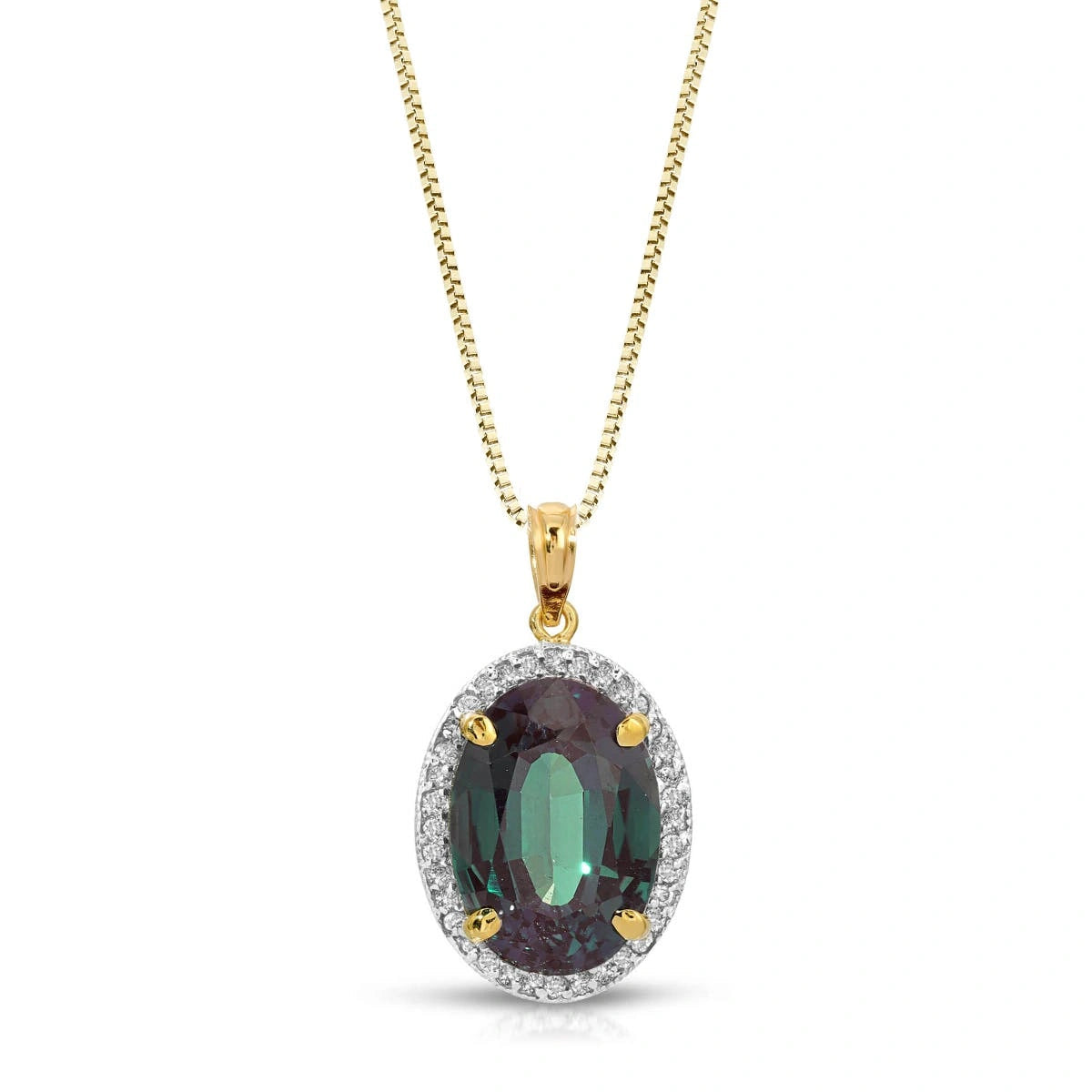 Yellow Gold Pendant Necklace Alexandrite 10K — Ersilia