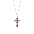 Yellow Gold Charm Necklace Amethyst 10K — Delia