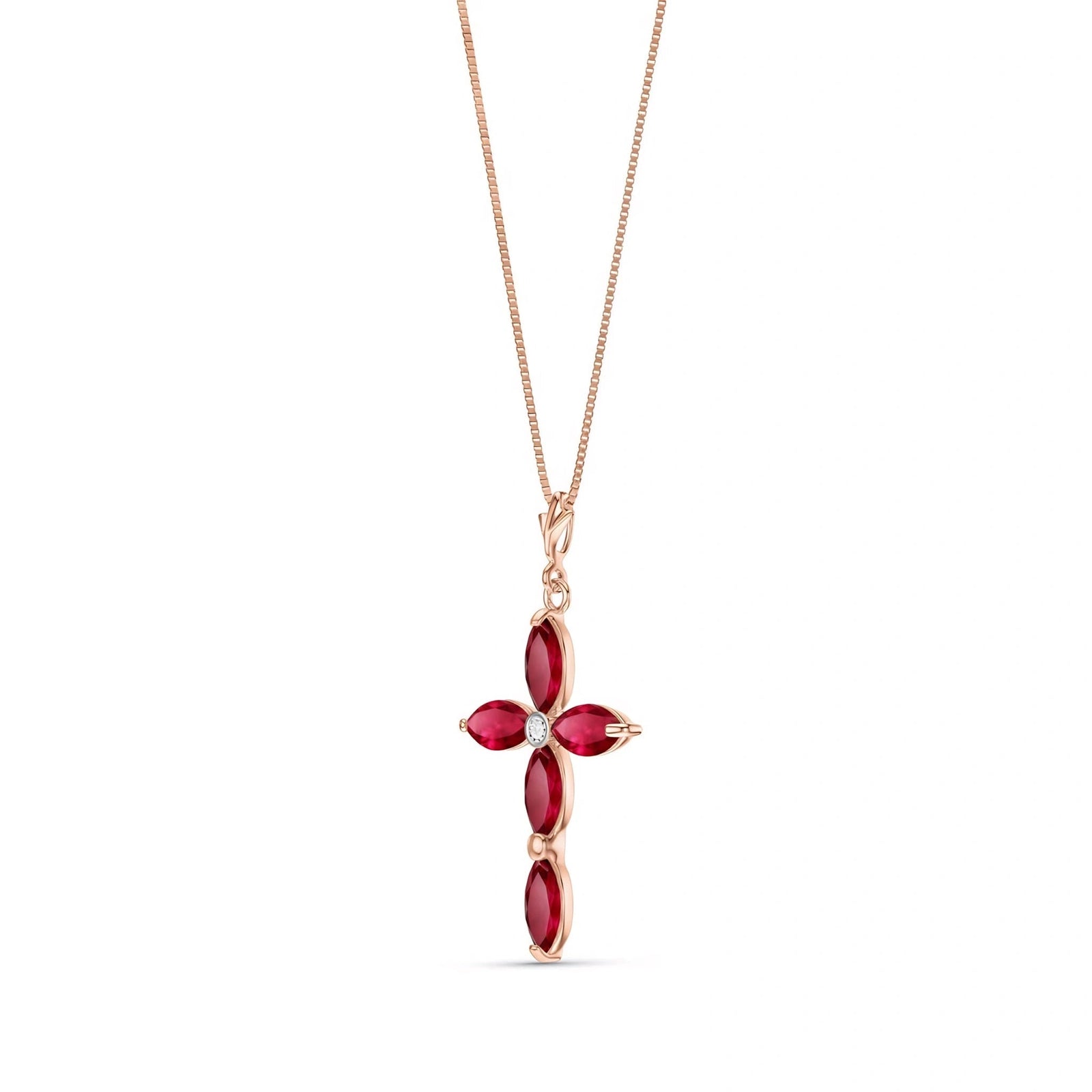 Rose Gold Charm Necklace Ruby 10K — Delia
