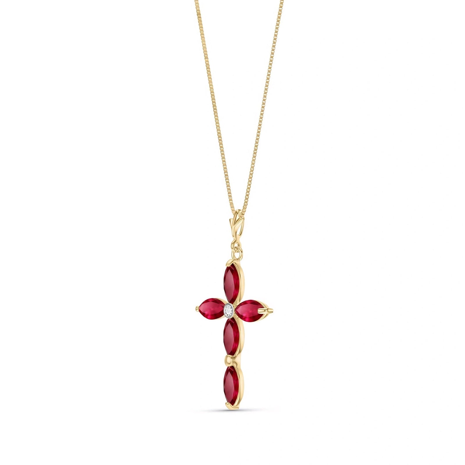 Yellow Gold Charm Necklace Ruby 10K — Delia
