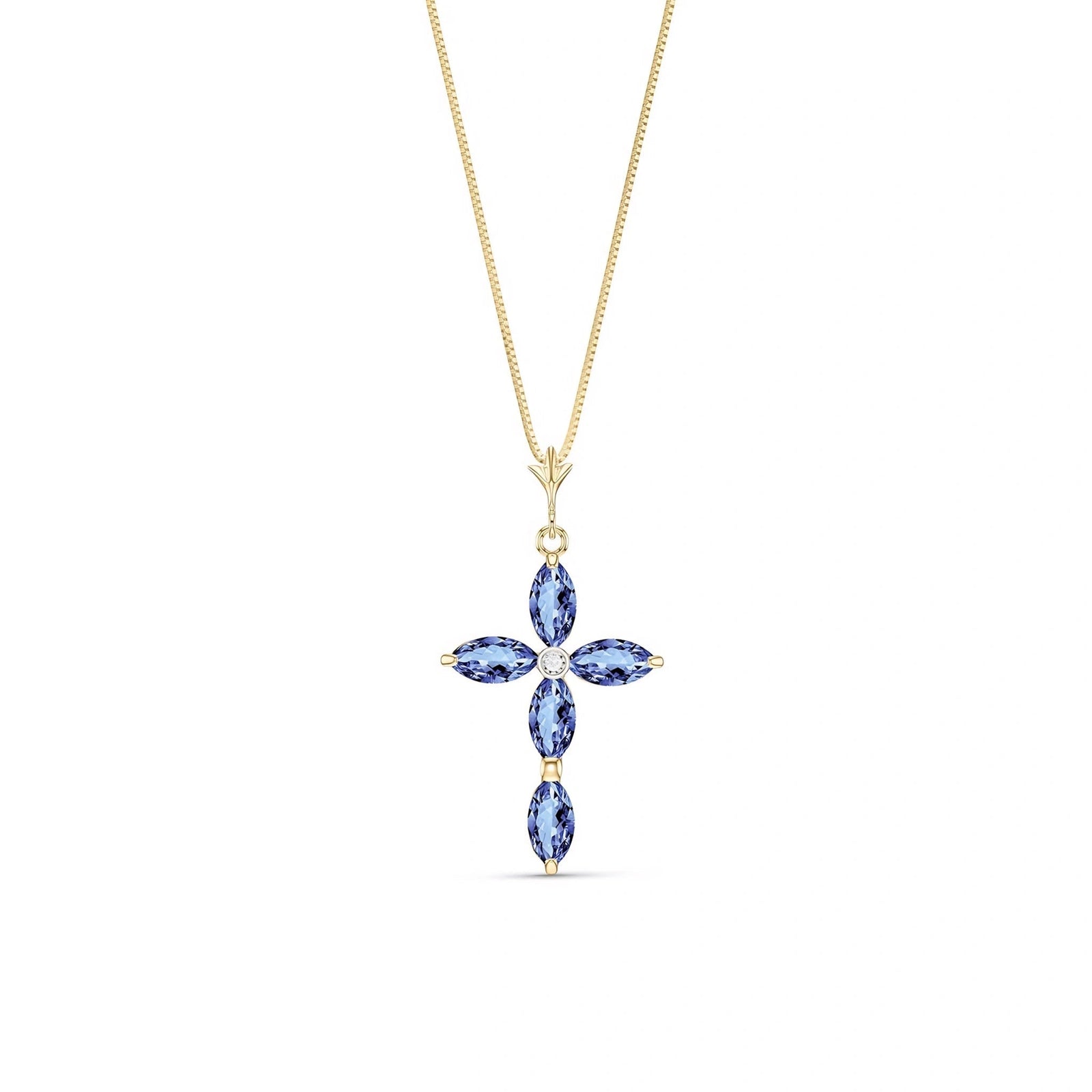 Yellow Gold Charm Necklace Tanzanite 10K — Delia