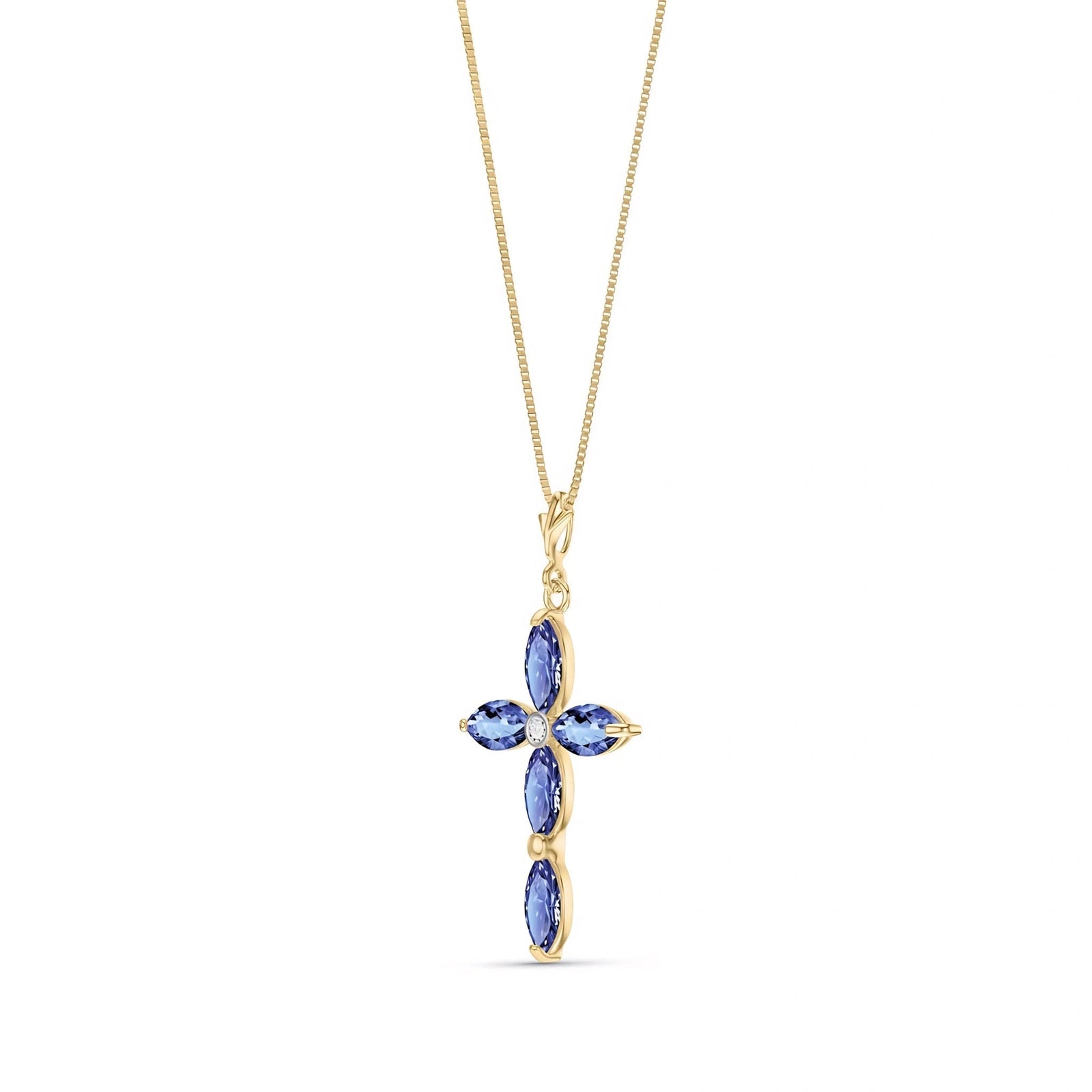 Yellow Gold Charm Necklace Tanzanite 10K — Delia