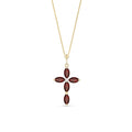 Yellow Gold Charm Necklace Garnet 10K — Delia