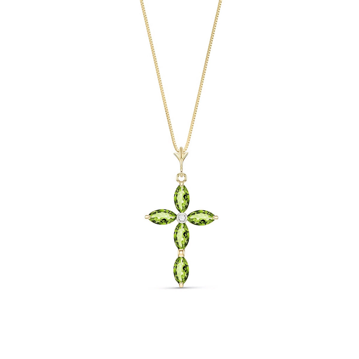 Yellow Gold Charm Necklace Peridot 10K — Delia