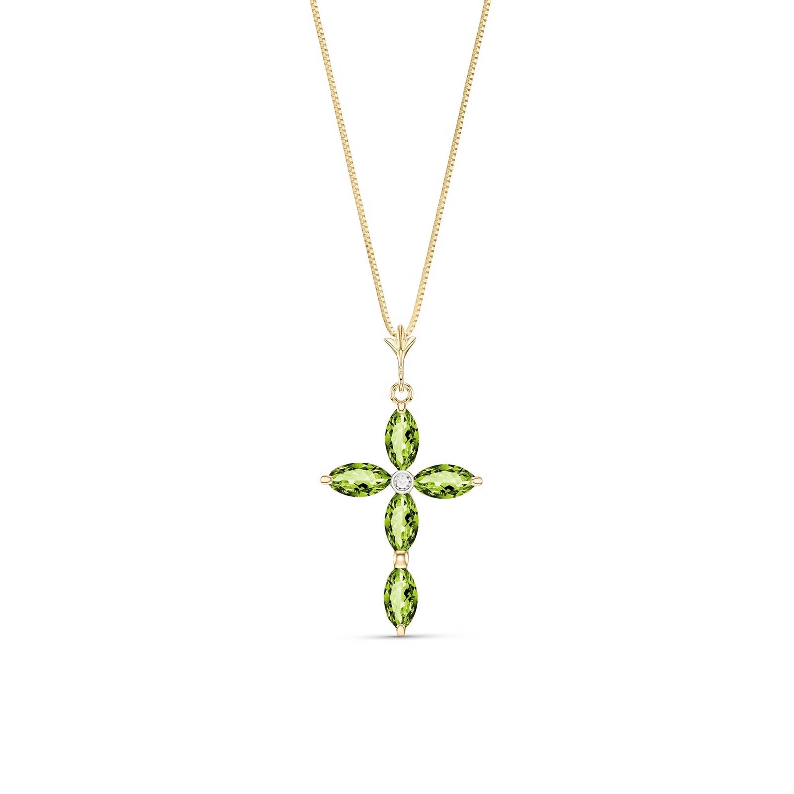 Yellow Gold Charm Necklace Peridot 10K — Delia