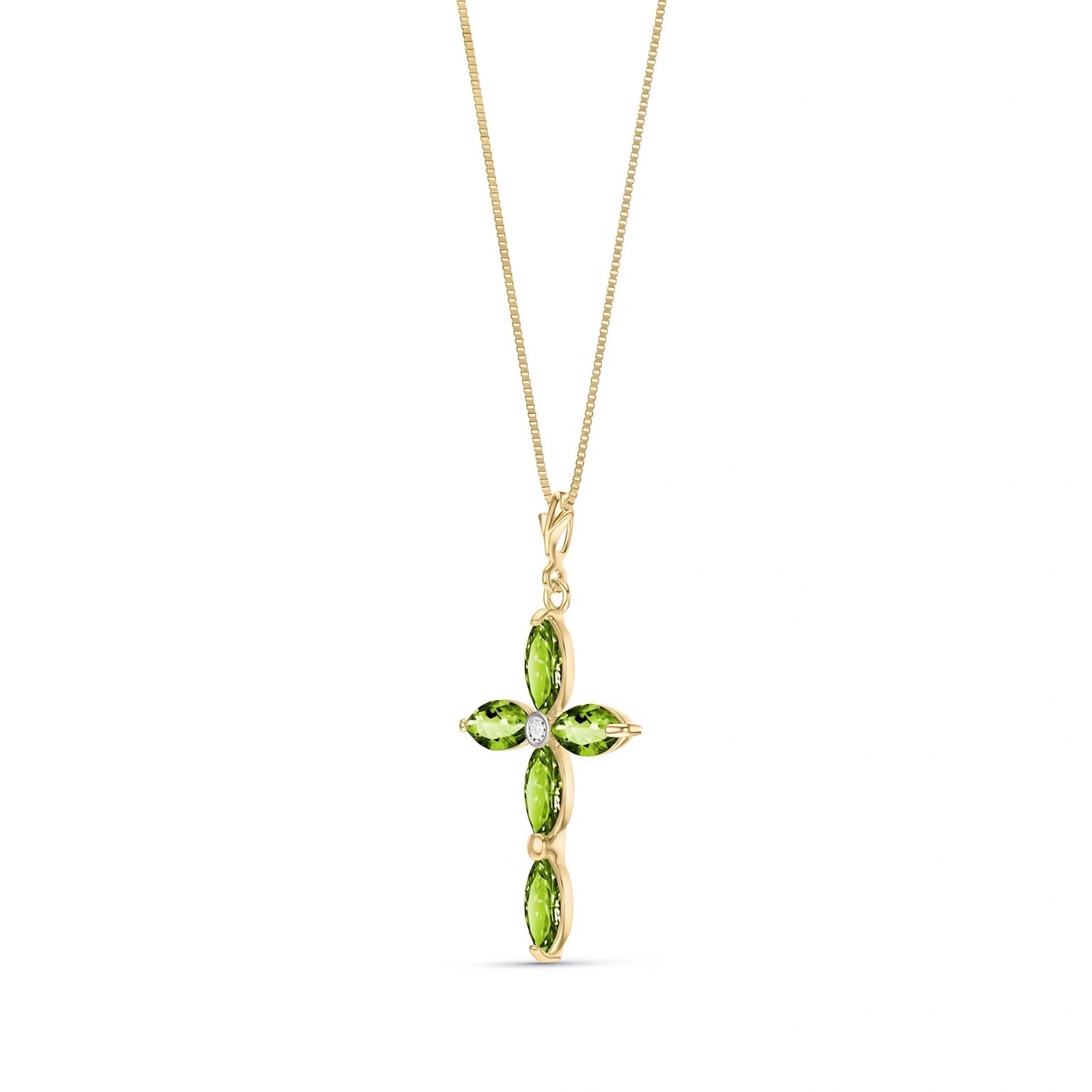 Yellow Gold Charm Necklace Peridot 10K — Delia