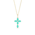 Yellow Gold Charm Necklace Emerald 10K — Delia