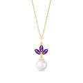 Yellow Gold Necklace Amethyst 10K — Colombina