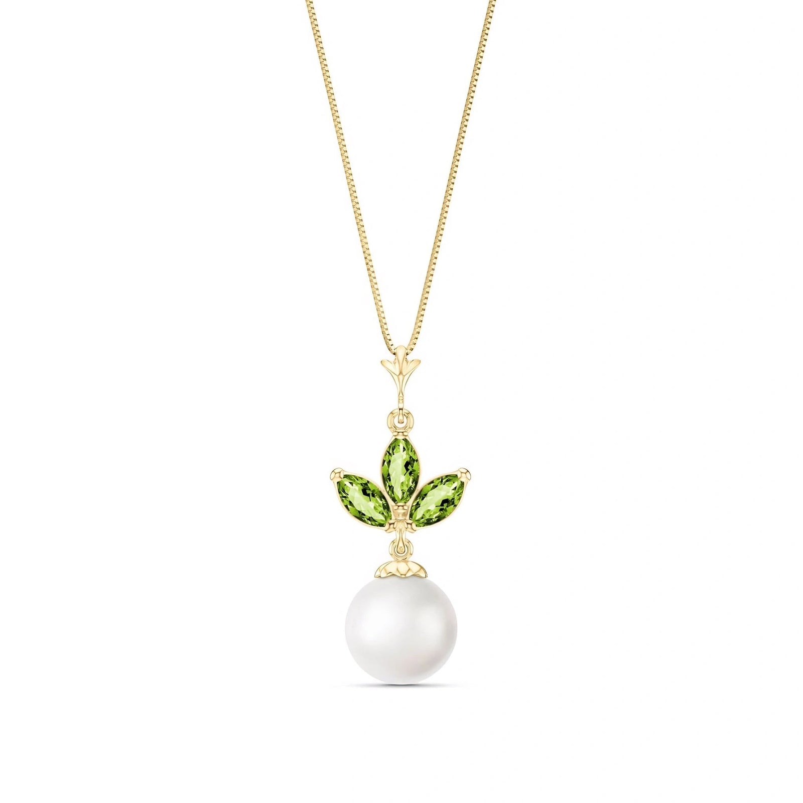 Yellow Gold Necklace Peridot 10K — Colombina
