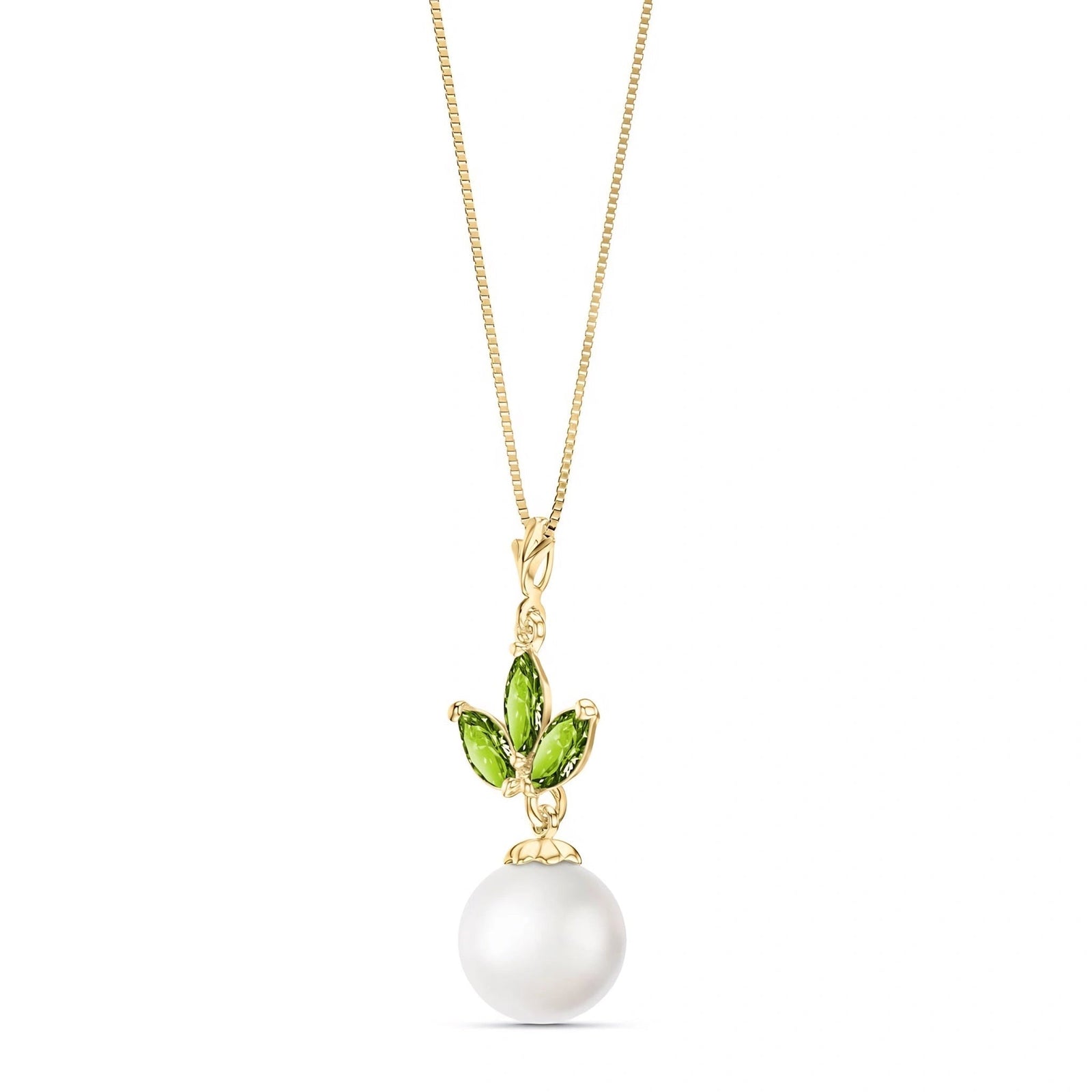 Yellow Gold Necklace Peridot 10K — Colombina