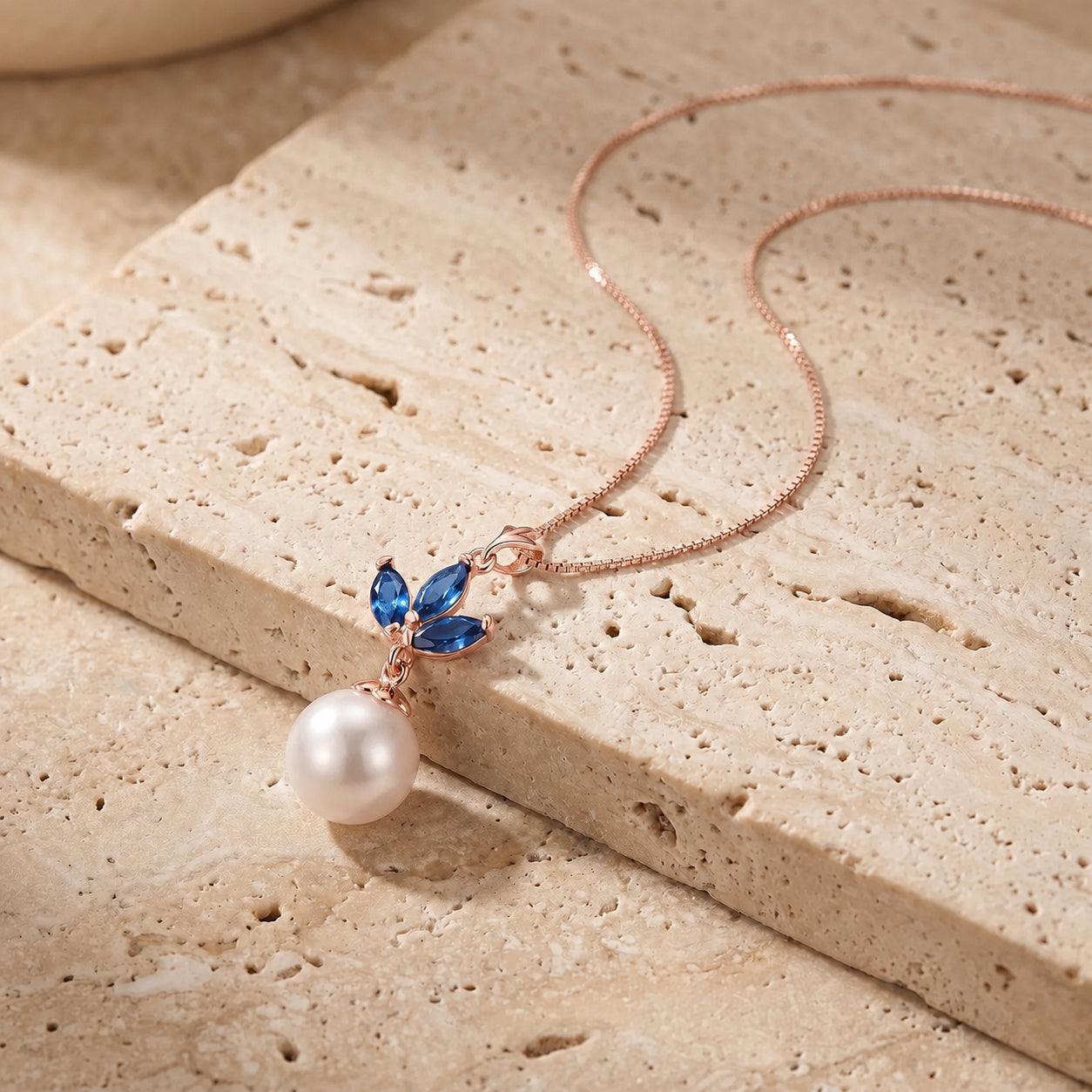 Rose Gold Necklace Opal 10K — Colombina