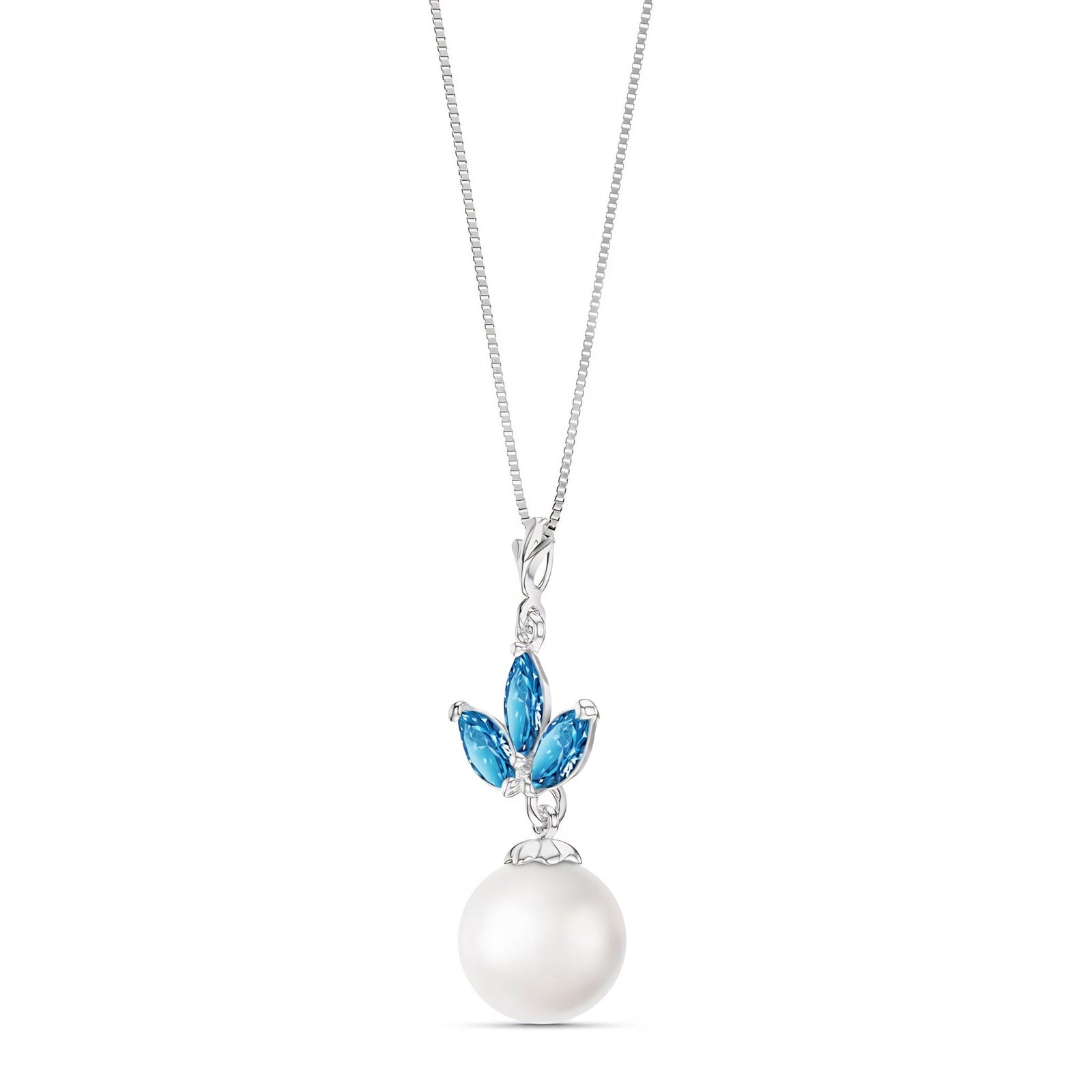White Gold Necklace Opal 10K — Colombina
