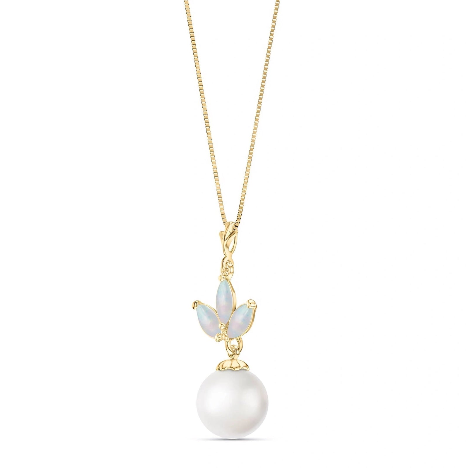 Yellow Gold Necklace Opal 10K — Colombina