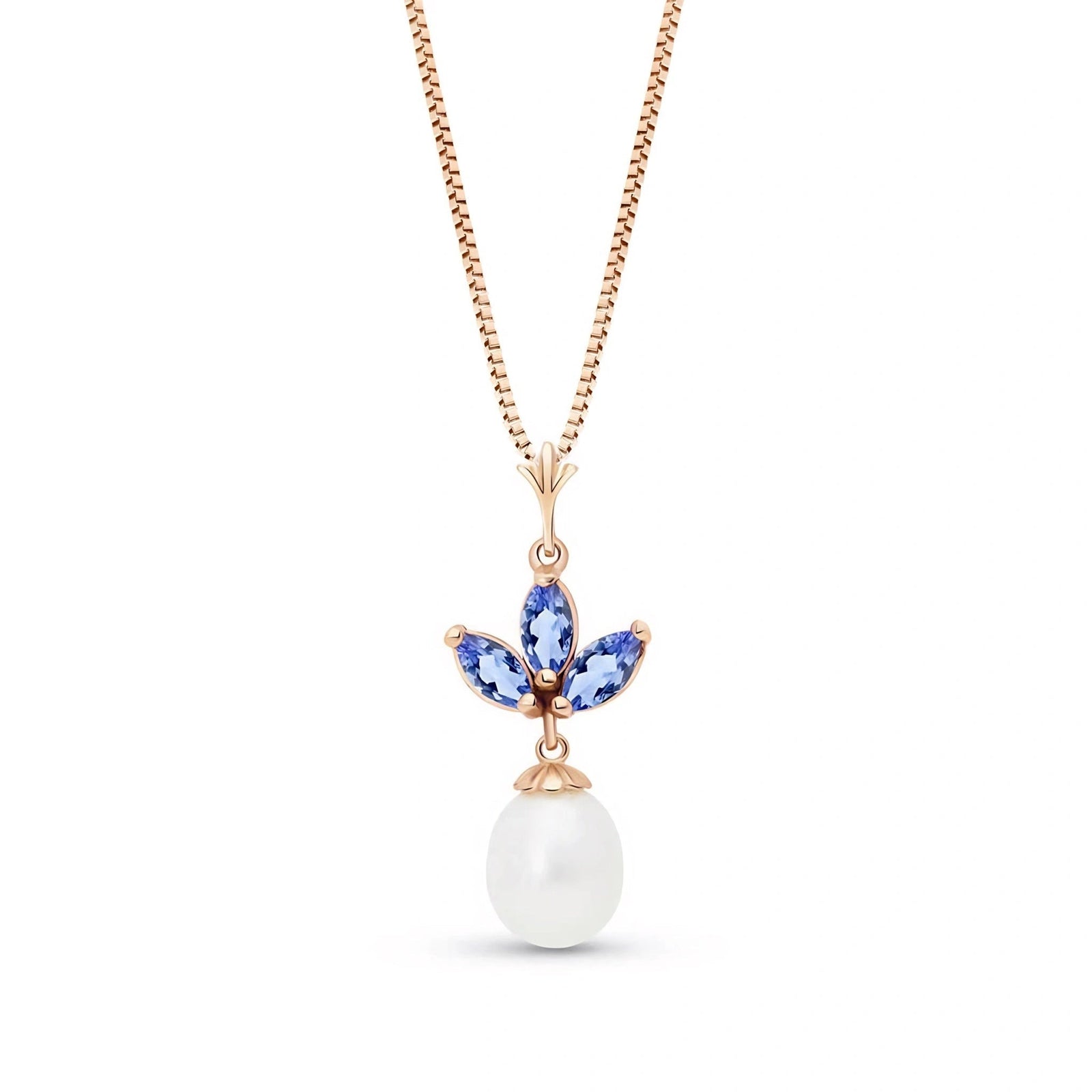 Rose Gold Necklace Tanzanite 10K — Colombina
