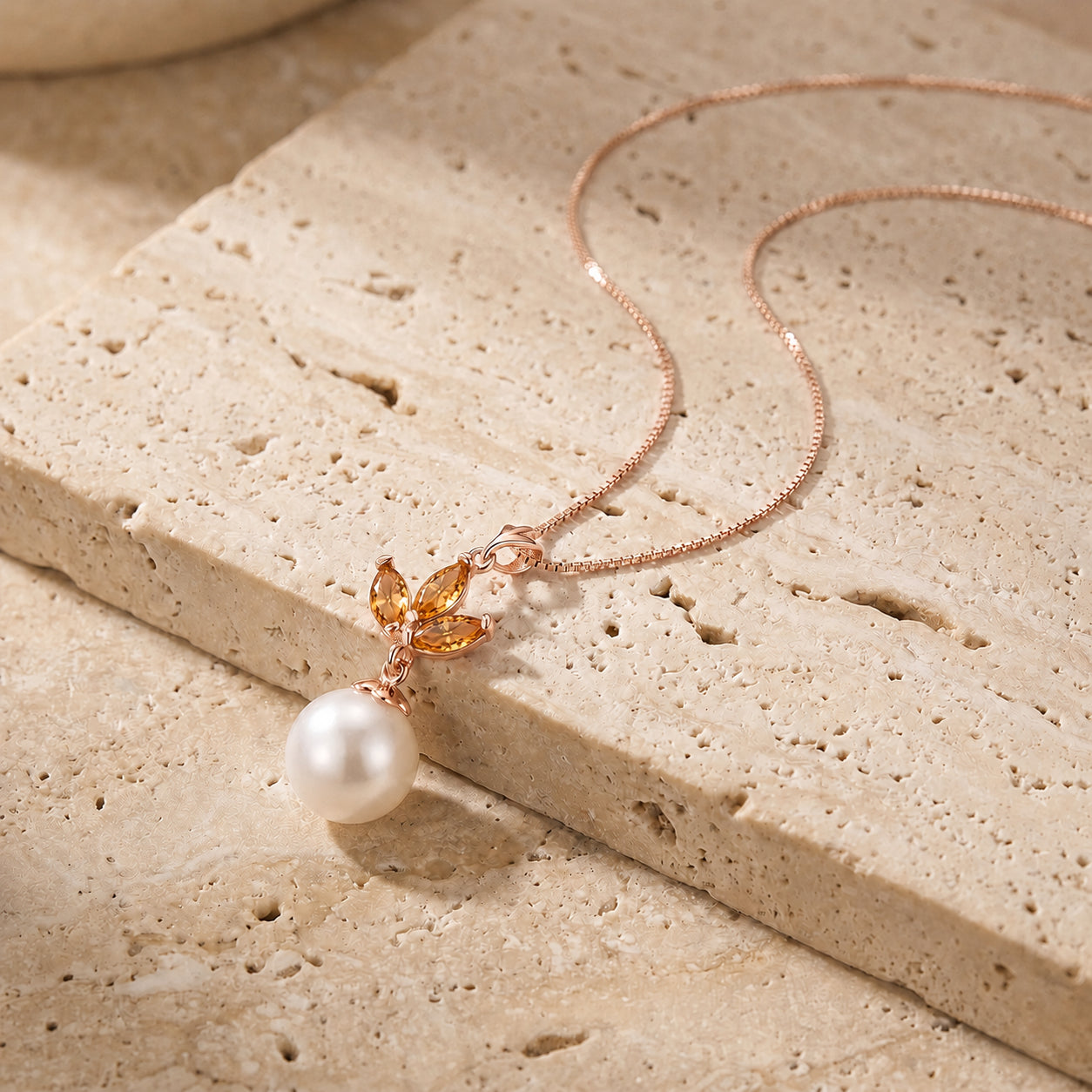 Rose Gold Necklace Tanzanite 10K — Colombina