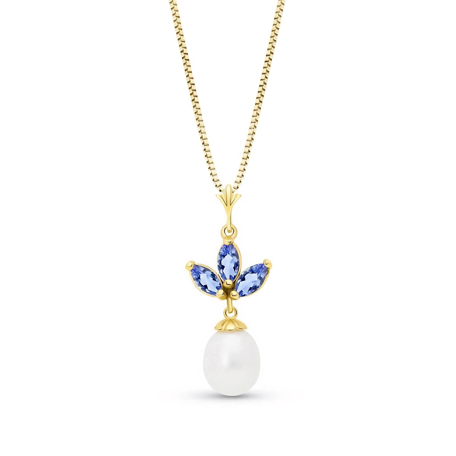 Yellow Gold Necklace Tanzanite 10K — Colombina